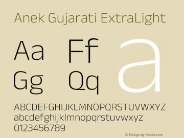 Anek Gujarati ExtraLight Version 1.003图片样张