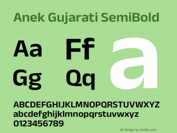 Anek Gujarati SemiBold Version 1.003图片样张