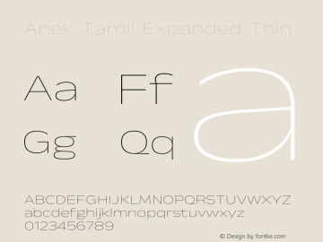 Anek Tamil Expanded Thin Version 1.003图片样张