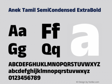 Anek Tamil SemiCondensed ExtraBold Version 1.003图片样张