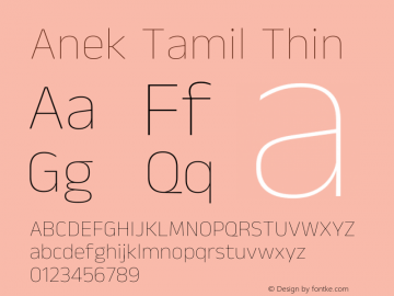 Anek Tamil Thin Version 1.003图片样张