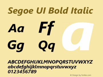 Segoe UI Bold Italic Version 6.000图片样张