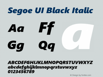 Segoe UI Black Italic Version 3.000图片样张