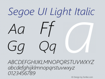 Segoe UI Light Italic Version 6.000图片样张