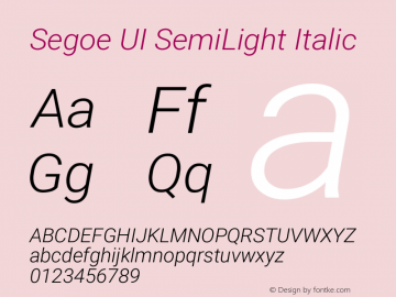 Segoe UI SemiLight Italic Version 2.138;June 27, 2022;FontCreator 13.0.0.2627 64-bit图片样张