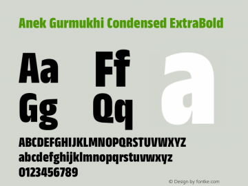 Anek Gurmukhi Condensed ExtraBold Version 1.003图片样张