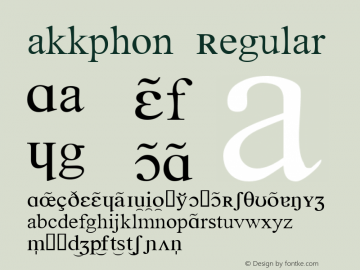 akkphon Regular Macromedia Fontographer 4.1 1999.06.22.图片样张