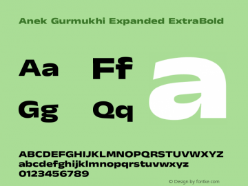 Anek Gurmukhi Expanded ExtraBold Version 1.003图片样张