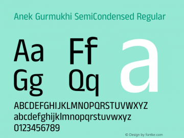 Anek Gurmukhi SemiCondensed Regular Version 1.003图片样张