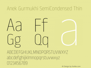 Anek Gurmukhi SemiCondensed Thin Version 1.003图片样张