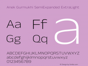 Anek Gurmukhi SemiExpanded ExtraLight Version 1.003图片样张