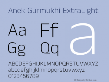 Anek Gurmukhi ExtraLight Version 1.003图片样张