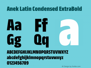 Anek Latin Condensed ExtraBold Version 1.003图片样张