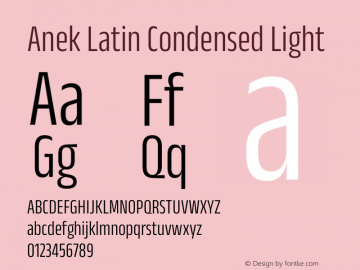 Anek Latin Condensed Light Version 1.003图片样张
