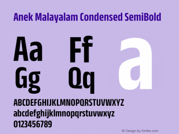 Anek Malayalam Condensed SemiBold Version 1.003图片样张