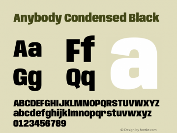 Anybody Condensed Black Version 1.111图片样张