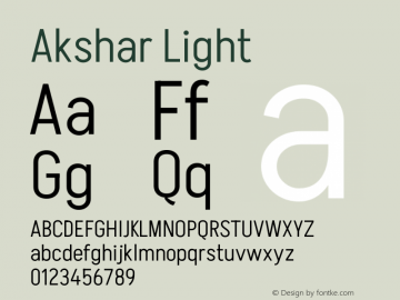 Akshar Light Version 1.100图片样张