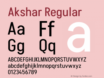 Akshar Regular Version 1.100图片样张