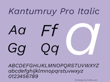 Kantumruy Pro Italic Version 1.002图片样张