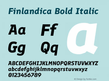 Finlandica Bold Italic Version 1.063图片样张