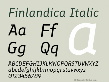 Finlandica Italic Version 1.063图片样张