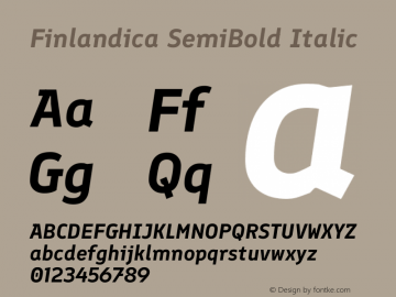 Finlandica SemiBold Italic Version 1.063图片样张
