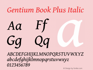 Gentium Book Plus Italic Version 6.101图片样张