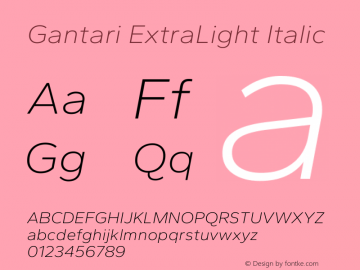 Gantari ExtraLight Italic Version 1.000图片样张