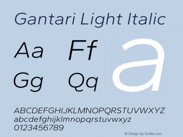 Gantari Light Italic Version 1.000图片样张