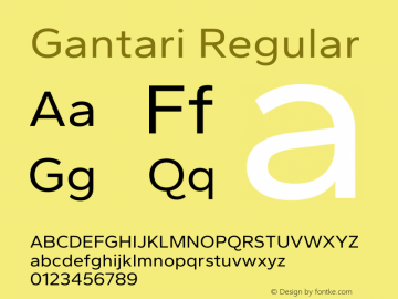 Gantari Regular Version 1.000图片样张