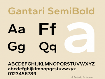 Gantari SemiBold Version 1.000图片样张