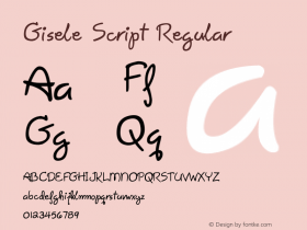 Gisele Script Regular updated January 2008 Font Sample