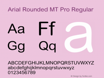 Arial Rounded MT Pro Version 1.00 Build 1000图片样张