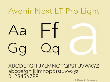 Avenir Next LT Pro Light Version 3.00图片样张