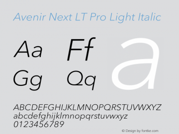 Avenir Next LT Pro Light Italic Version 3.00图片样张