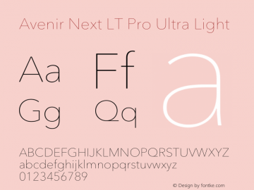 Avenir Next LT Pro Ultra Light Version 3.00图片样张