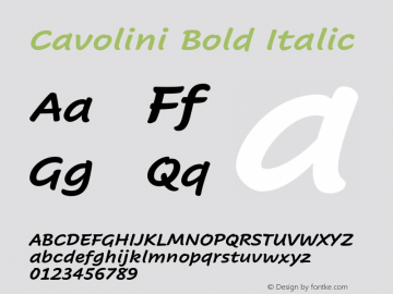 Cavolini Bold Italic Version 1.00, build 8, s3图片样张