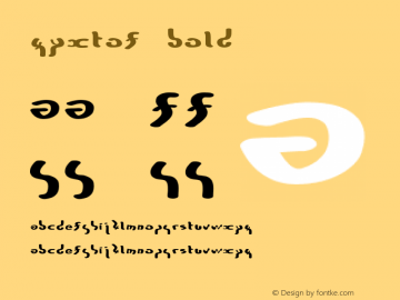 ZyxTof Bold Version 1.0; 2003; initial release Font Sample