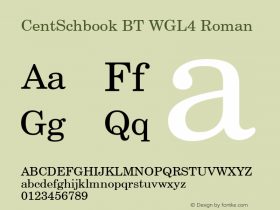 CentSchbook BT WGL4 Version 2.01 Bitstream WGL4 Set图片样张