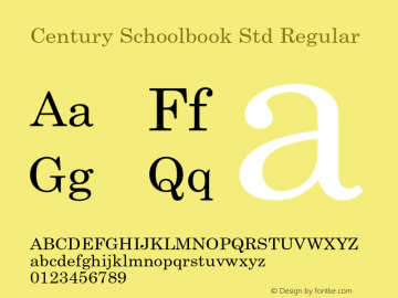 CenturySchoolbookStd Version 1.000;PS 001.000;hotconv 1.0.38图片样张