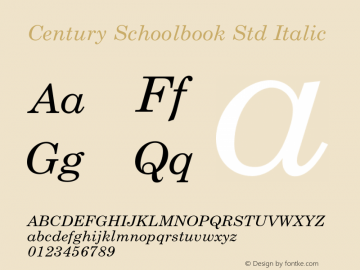 CenturySchoolbookStd-Italic Version 1.000;PS 001.000;hotconv 1.0.38图片样张