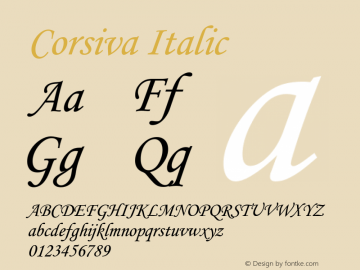 Corsiva Italic Version 1.00图片样张