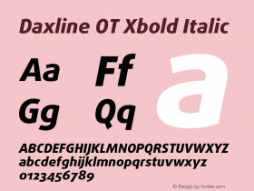 Daxline OT Xbold Italic Version 7.504; 2017; Build 1024图片样张