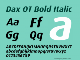 Dax OT Bold Italic Version 7.504; 2017; Build 1028图片样张