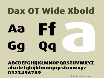 Dax OT Wide Xbold Version 7.504; 2006; Build 1022图片样张