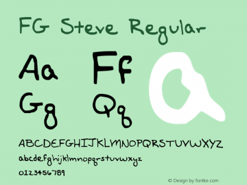 FG Steve Regular 1999; 1.0, initial release图片样张