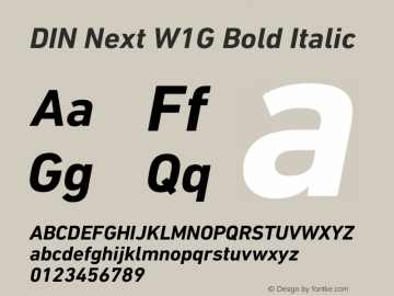 DIN Next W1G Bold Italic Version 1.40图片样张