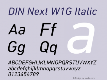 DIN Next W1G Italic Version 1.40图片样张