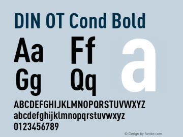 DIN OT Cond Bold Version 7.601, build 1030, FoPs, FL 5.04图片样张