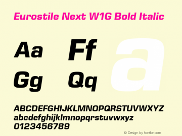 Eurostile Next W1G Bold Italic Version 1.00图片样张